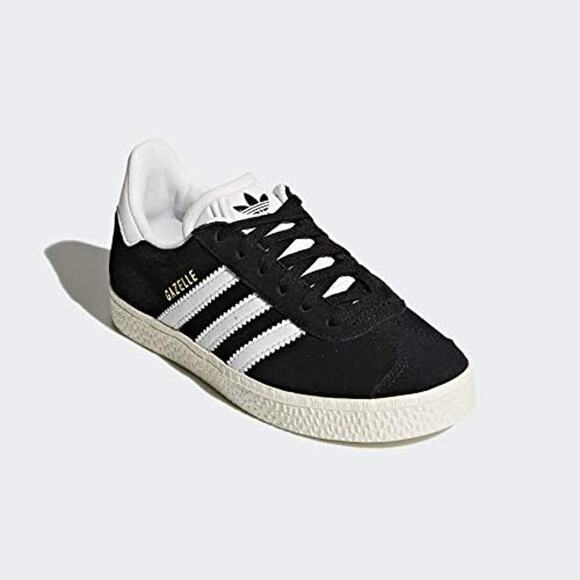 NWT Adidas Unisex Originals Kids Gazelle Black/White/Gold-SZ 4 Big Kid - Picture 4 of 7